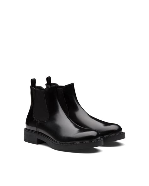 prada mens chelsea boots|Prada men's leather ankle boots.